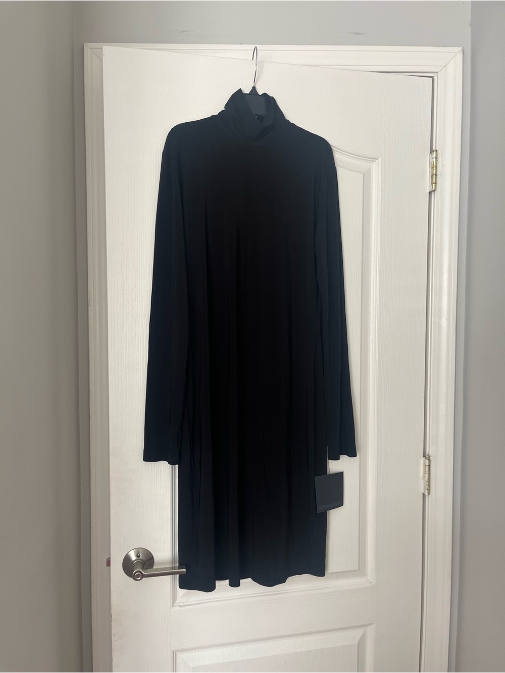 Norma Kamali Black Long-Sleeve Turtleneck Dress